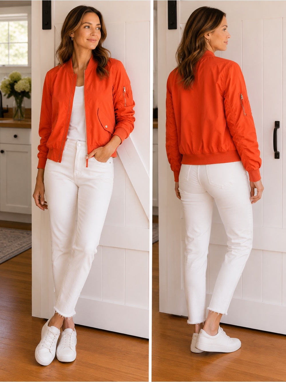 Outer Edge Vibrant Orange Bomber Jacket